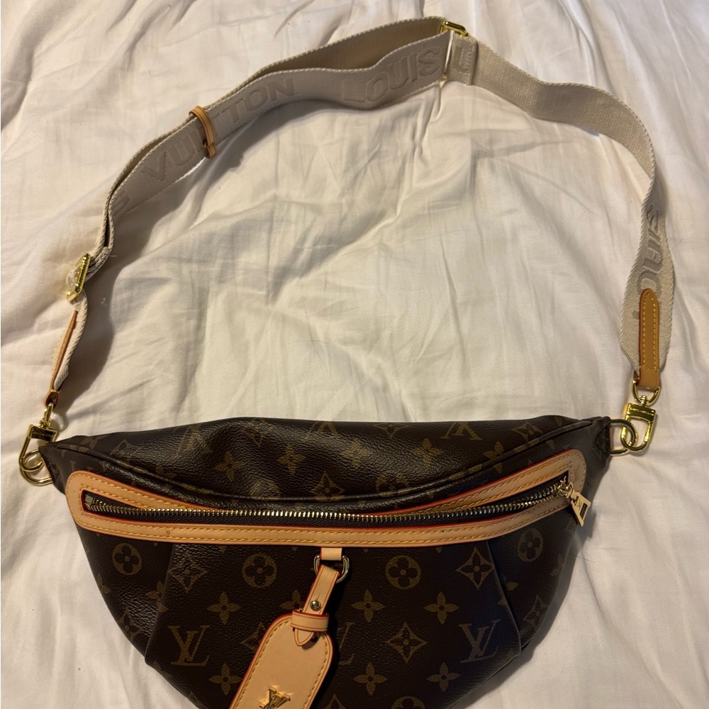Louis Vuitton Monogram Bag with Gold and Tan Accents